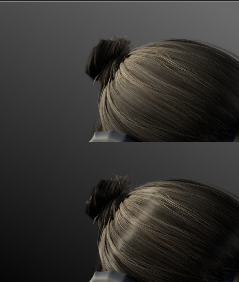 Hair Anisotropy at 0 vs 1